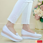 Pantofi Sport Piele Naturala Alba Gabinna 3725-1