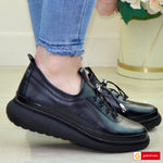 Pantofi Casual Piele Naturala Neagra Gabinna 065-538