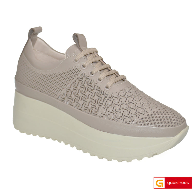 Pantofi Sport Piele Naturala Bej Gabinna 3141-4