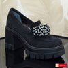 Pantofi Dama Piele Naturala Intoarsa Neagra Vittoria 3908-2