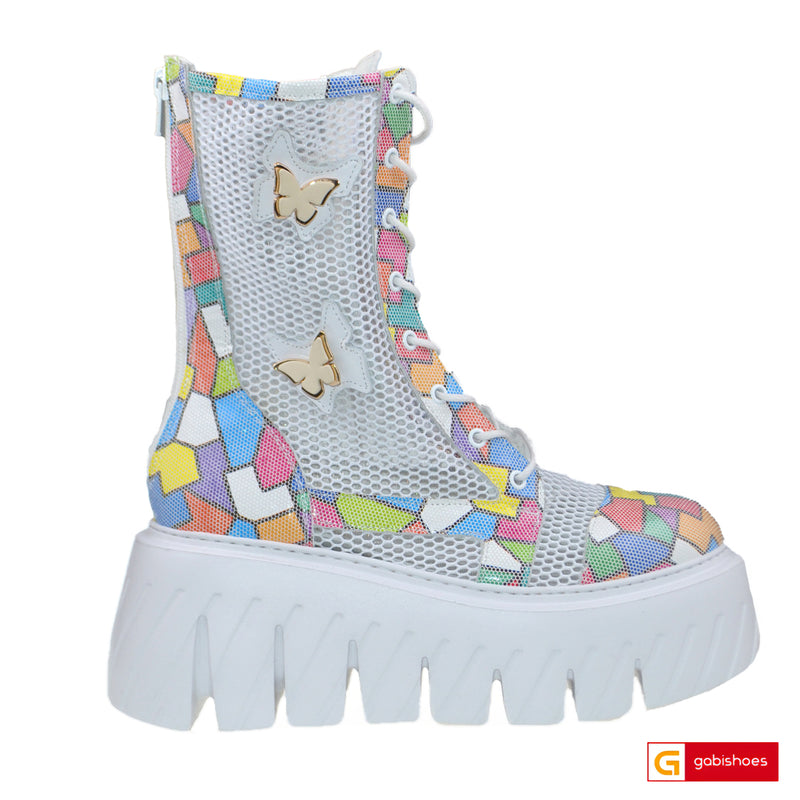 Ghete Sport Dama Piele Naturala Multicolora Lorena 3933-1 New
