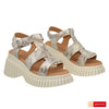 Sandale Piele Naturala Auriu cu Bej Lorena 3400-10