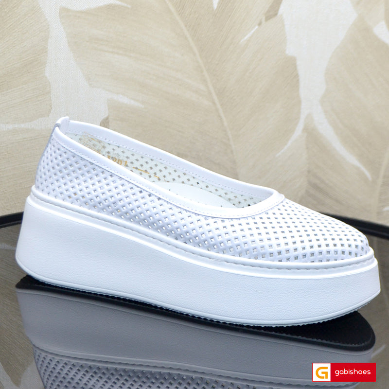 Balerini Piele Naturala Alba Gabriela 3988-1