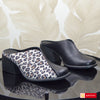 Papuci Dama Piele Naturala Negru cu Print Gabinna 3805-10