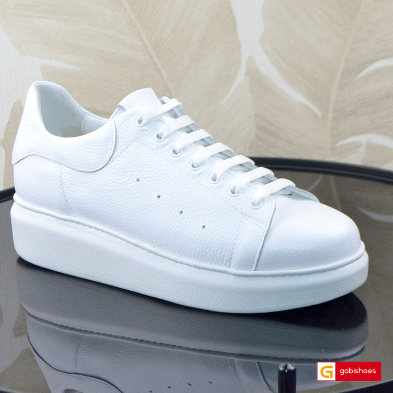 Sneakers Piele Naturala Alba Lorena 3044-16