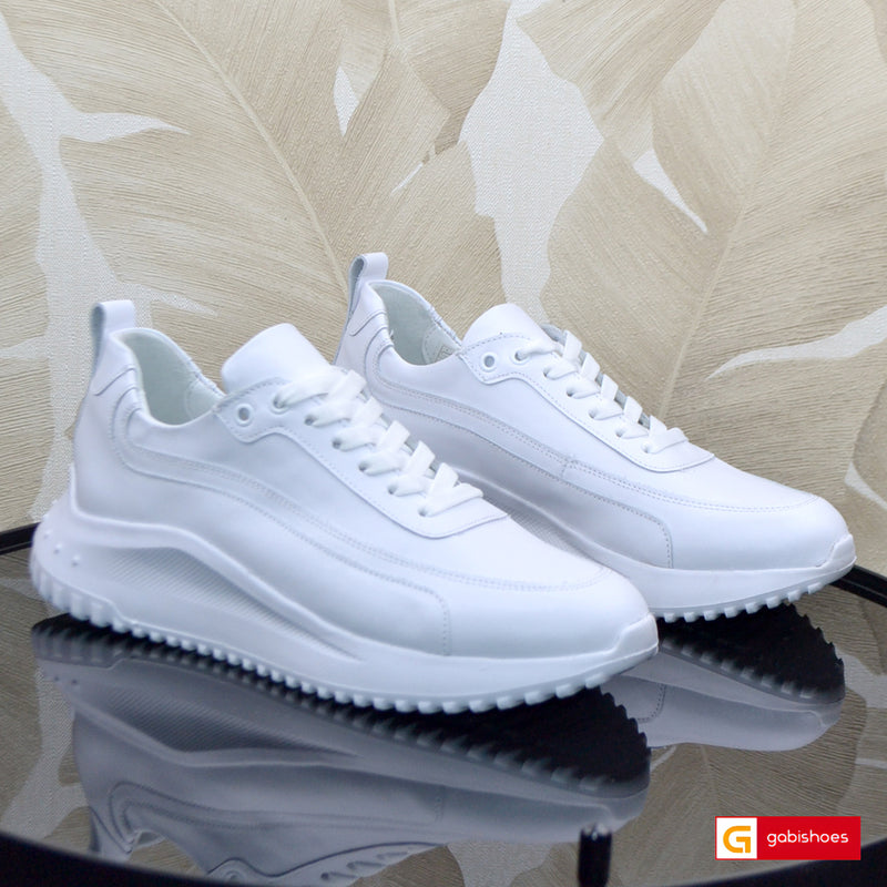Sneakers Piele Naturala Alba Lorena 3744-8