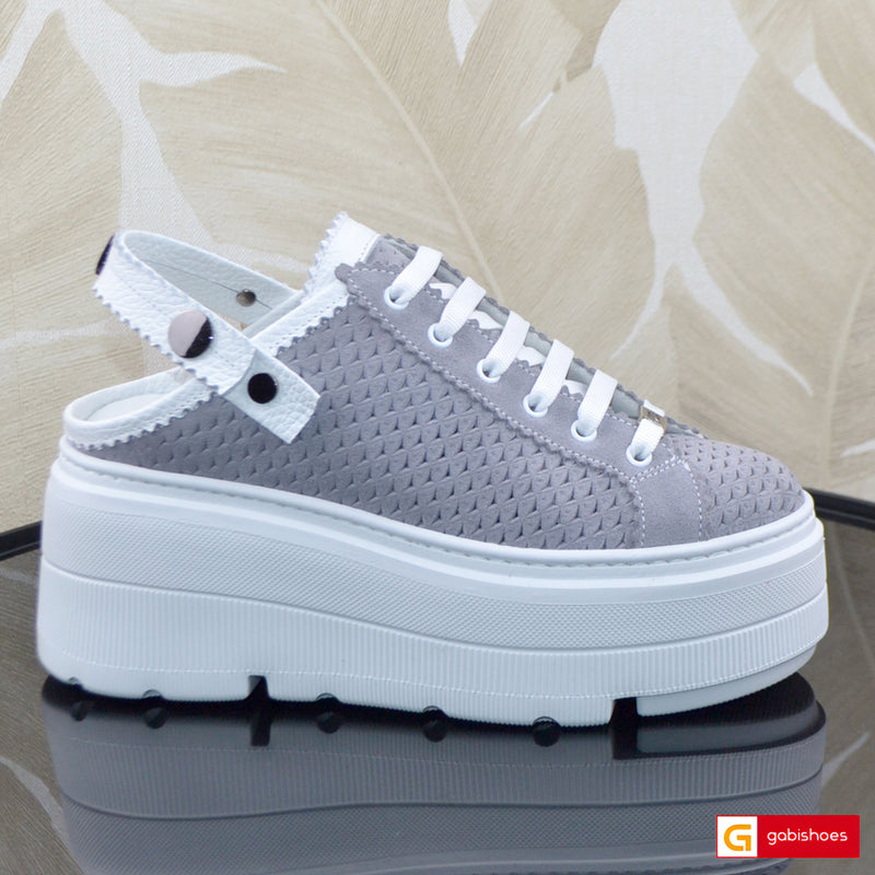 Pantofi Sport Piele Naturala Intoarsa Gri Lorena 3930-1