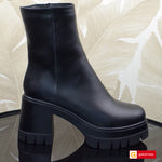 Bocanci Dama Piele Naturala Neagra Lorena 3022-5