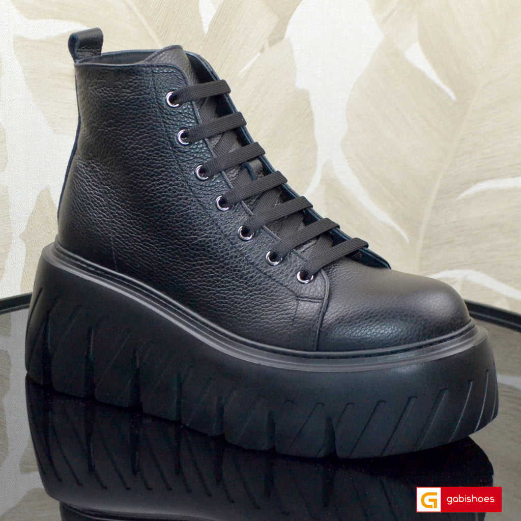 Ghete Sport Dama Piele Naturala Neagra Lorena 4095-1