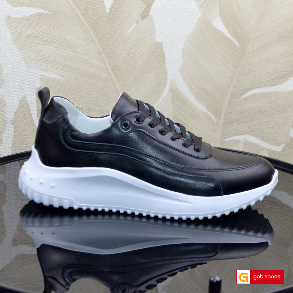 Sneakers Piele Naturala Neagra Lorena 3744-7