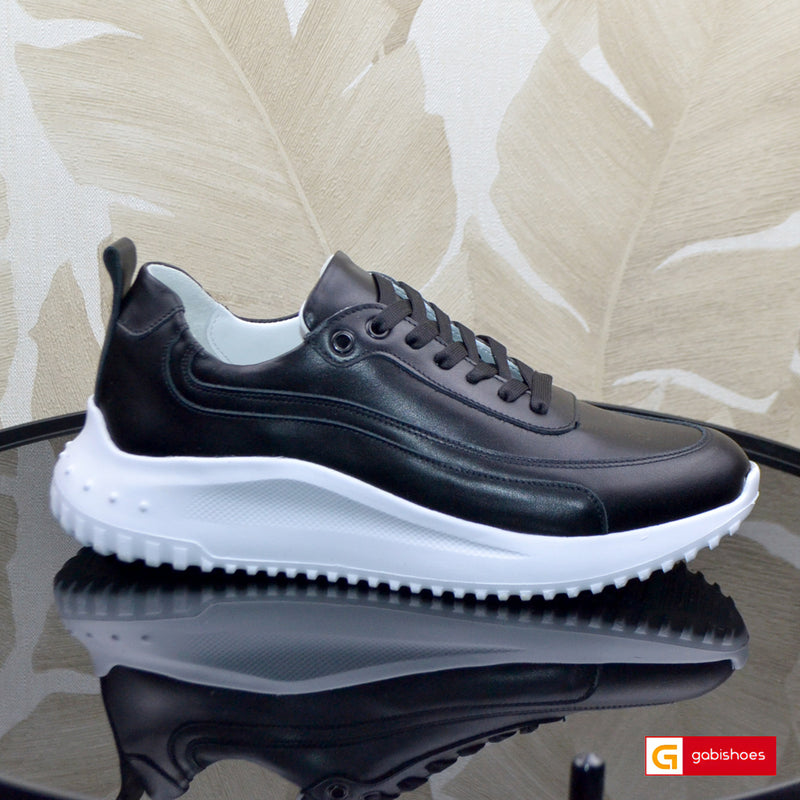 Sneakers Piele Naturala Neagra Lorena 3744-7