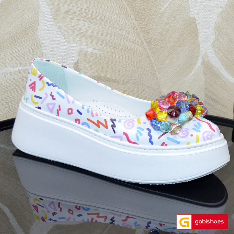 Balerini Piele Naturala Multicolora Gabriela 3146-51