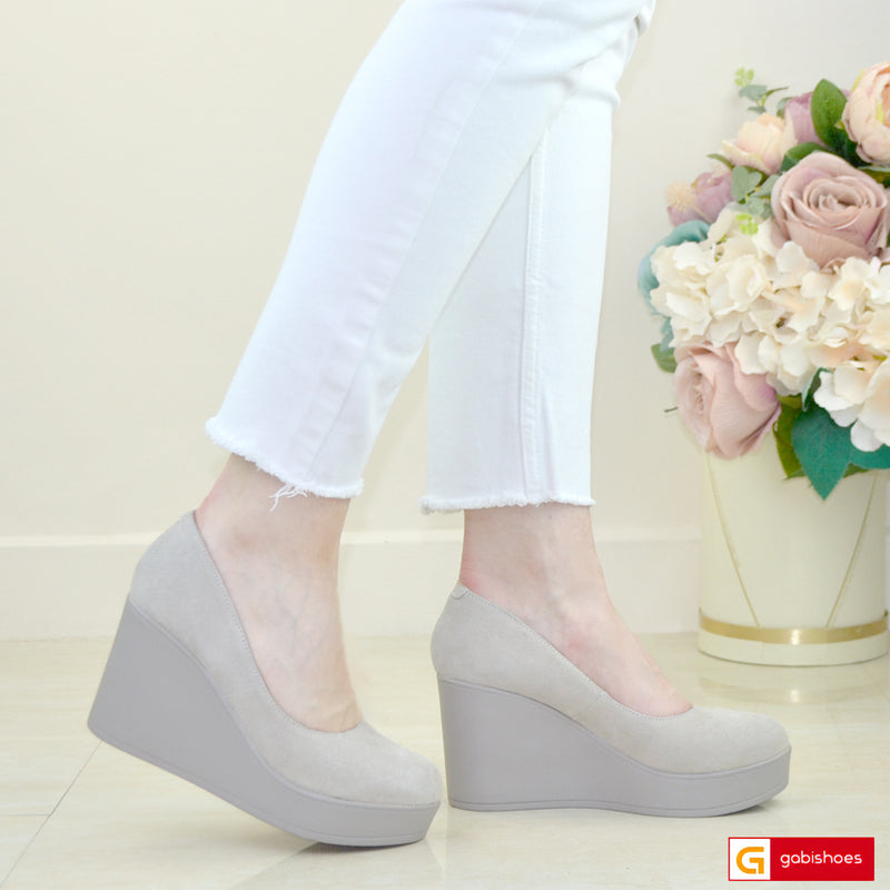Pantofi Dama Piele Naturala Intoarsa Bej Sandy 1422-14