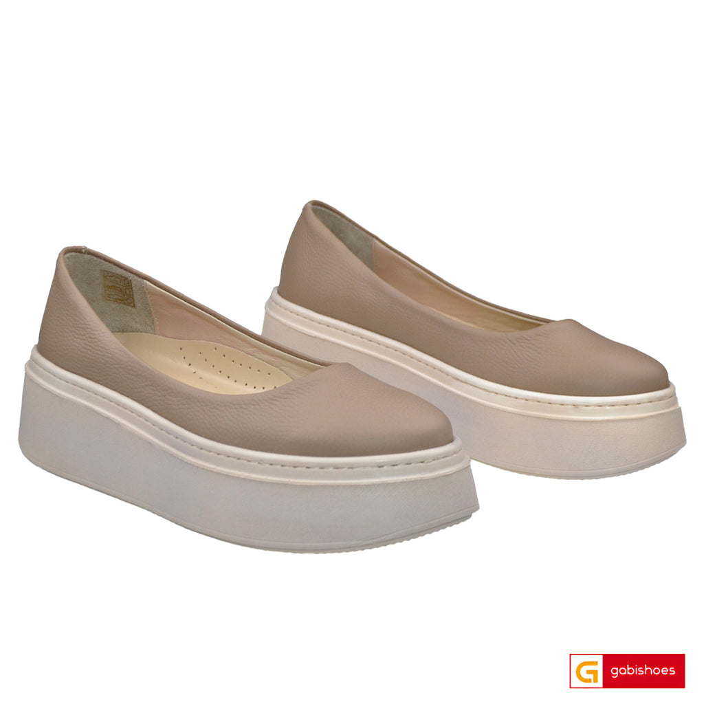 Balerini Piele Naturala Taupe Gabriela 3146-54