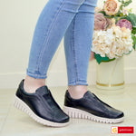 Pantofi Casual Piele Naturala Neagra Gabinna 164-123007