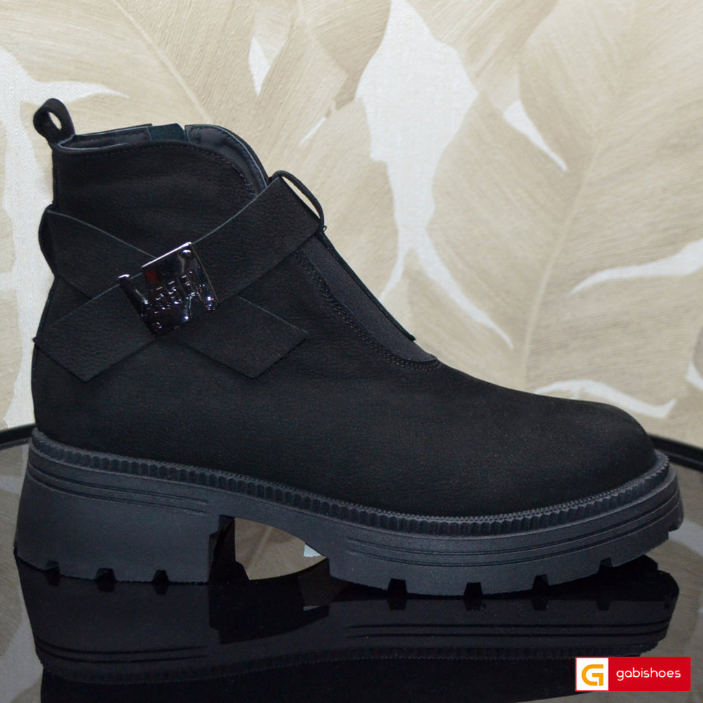 Ghete Piele Naturala Nabuc Negru Gabina 4147-2