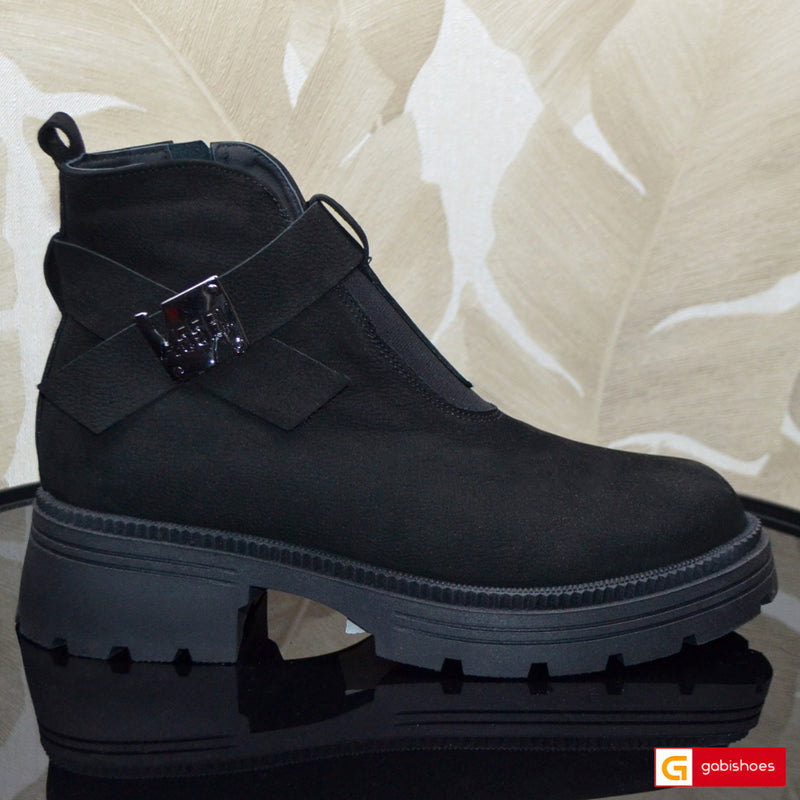 Ghete Piele Naturala Nabuc Negru Gabina 4147-2