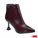Ghete Office Dama Piele Naturala Lacuita Bordo Lorena 4059-10 S