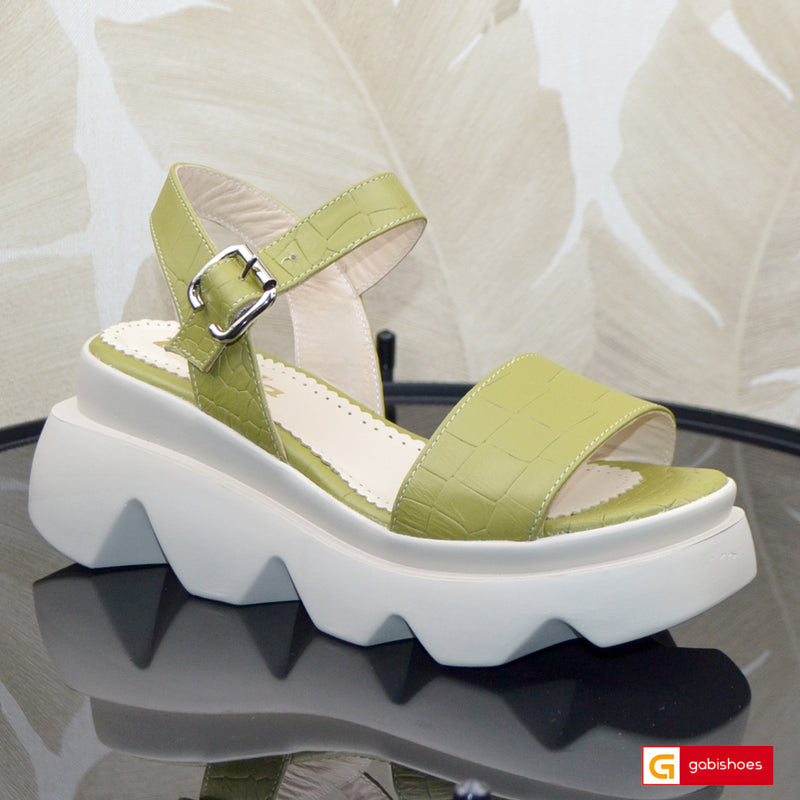 Sandale Casual Dama Piele Naturala Verde Gabriela 1161-17