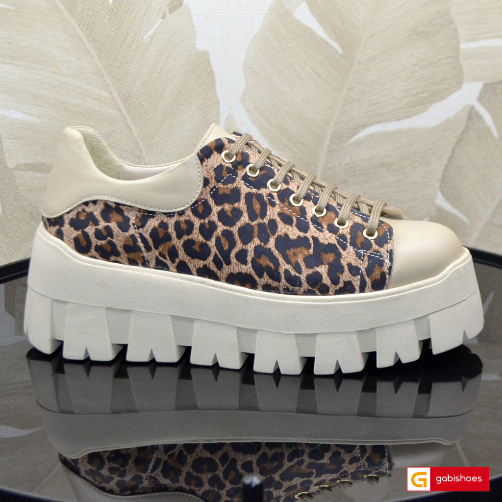Pantofi Sport Piele Naturala Bej Gabinna 3873-3