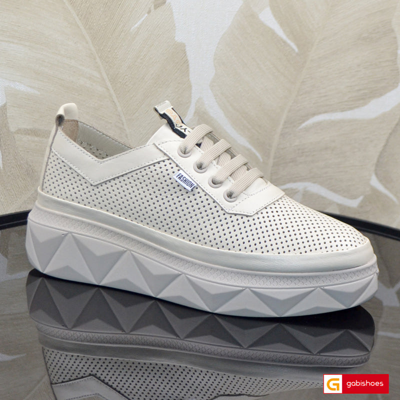 Pantofi Sport Piele Naturala Bej Gabinna 212-610