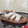 Sandale Piele Naturala Bej Cu Multicolor Lorena 3920-3