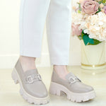 Pantofi Dama Piele Naturala Taupe Gabinna 3115-2