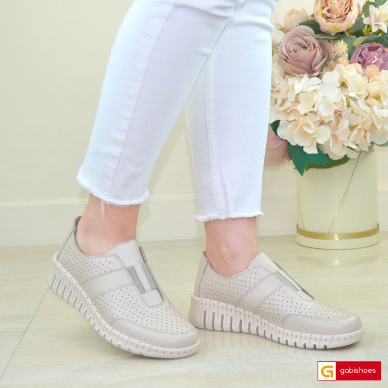 Pantofi Casual Piele Naturala Bej Gabinna 0164-123002