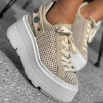 Pantofi Sport Piele Naturala Bej Lorena 3890-2