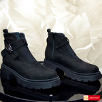 Ghete Piele Naturala Nabuc Negru Gabina 4147-2