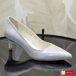 Pantofi Office Dama Piele Naturala Argintiu Neon Lorena 3534-6