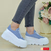 Pantofi Sport Piele Naturala Alb cu Blue Lorena 4064-2 NEW