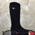 Cizme Dama Piele Naturala Intoarsa Neagra Lorena 4149-1