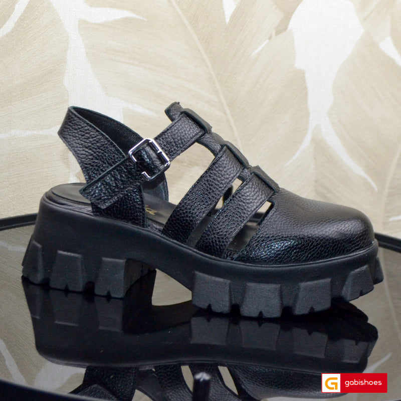 Sandale Piele Naturala Neagra Lorena 3900-15