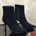 Ghete Dama Piele Naturala Intoarsa Neagra Loredana 4136-1