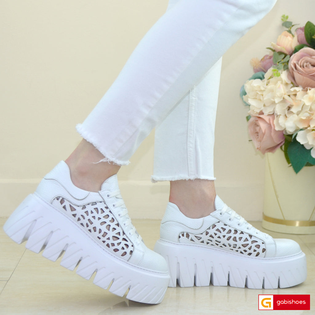 Pantofi Sport Piele Naturala Alba Lorena 3826-2