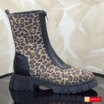 Ghete Piele Naturala Negru cu Imprimeu Gabina 890-2026