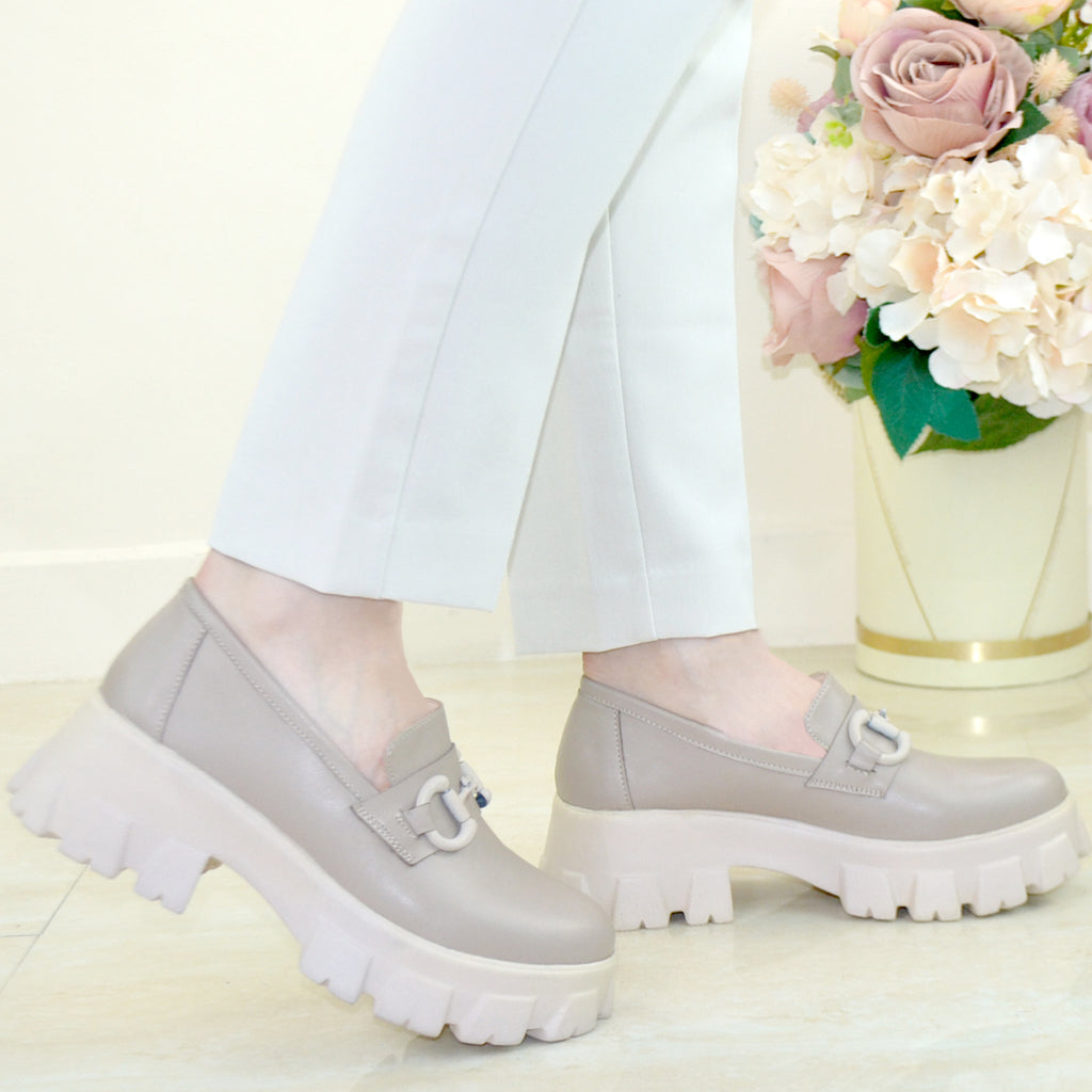 Pantofi Dama Piele Naturala Taupe Gabinna 3115-2