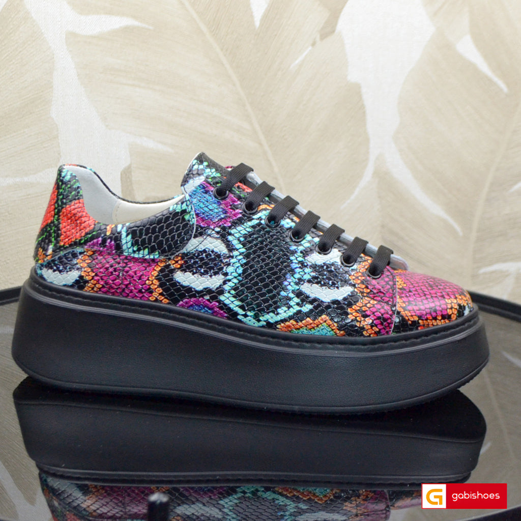 Pantofi Sport Dama Piele Naturala Multicolora Lorena 3600-26