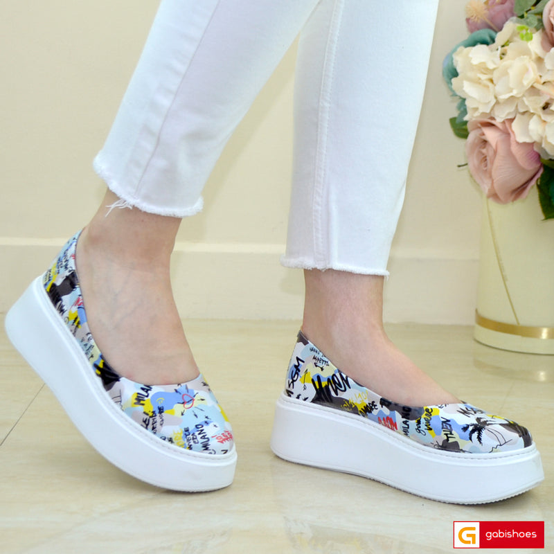Balerini Piele Naturala Multicolora Gabriela 3146-50