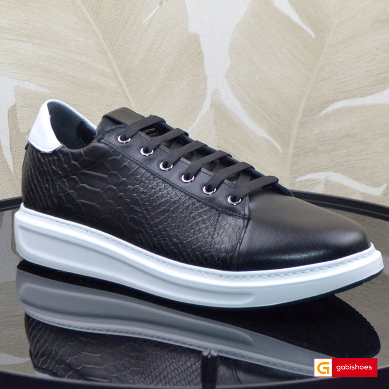 Pantofi Sport Piele Naturala Neagra Gabriel 3984-10