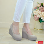 Pantofi Dama Piele Naturala Intoarsa Taupe Sandy 1422-12