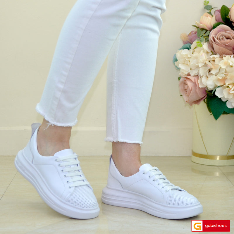 Pantofi Casual Dama Piele Naturala Alba Lorena 3375-2025