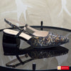 Sandale Office Dama Piele Naturala Negru cu Auriu Ama 3762-2026