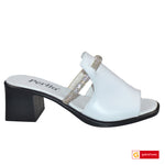 Papuci Dama Piele Naturala Alba 5045