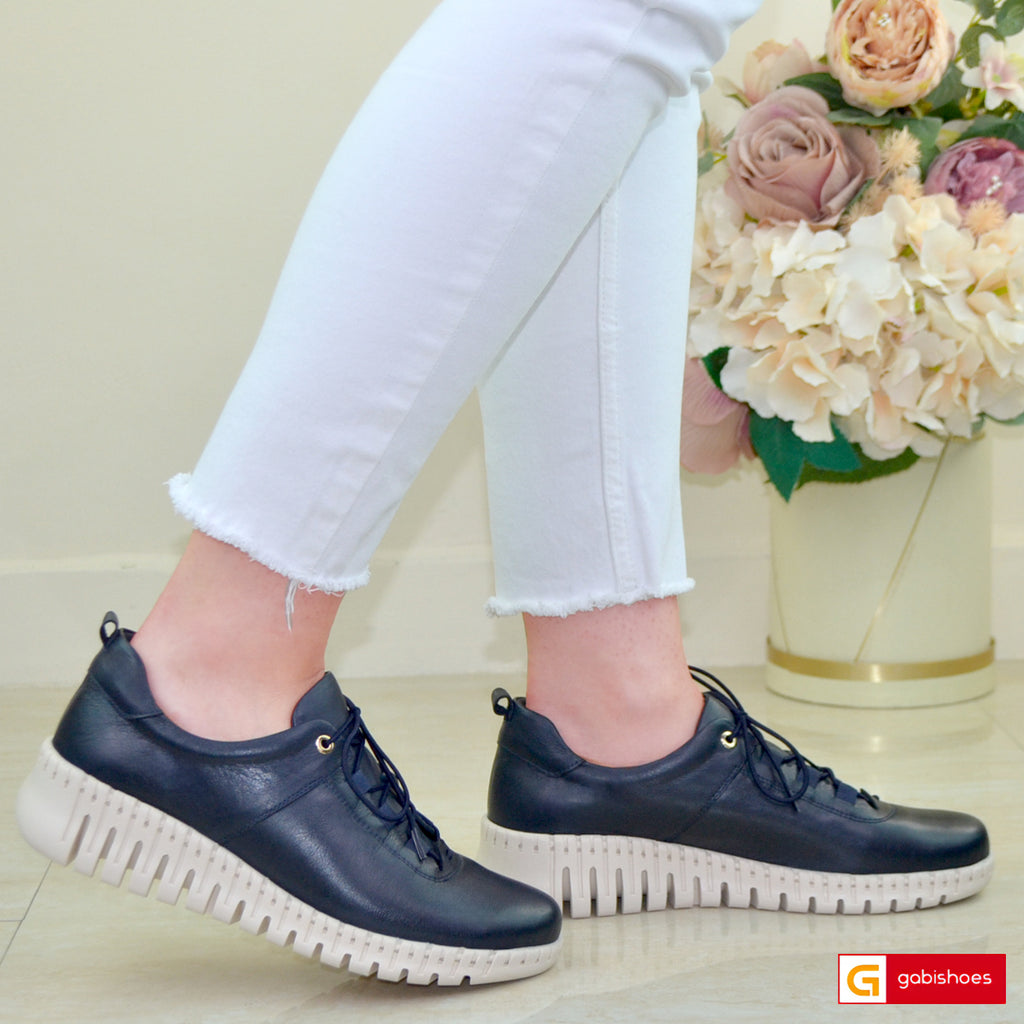 Pantofi Casual Piele Naturala Bleumarin Gabinna 164-123005