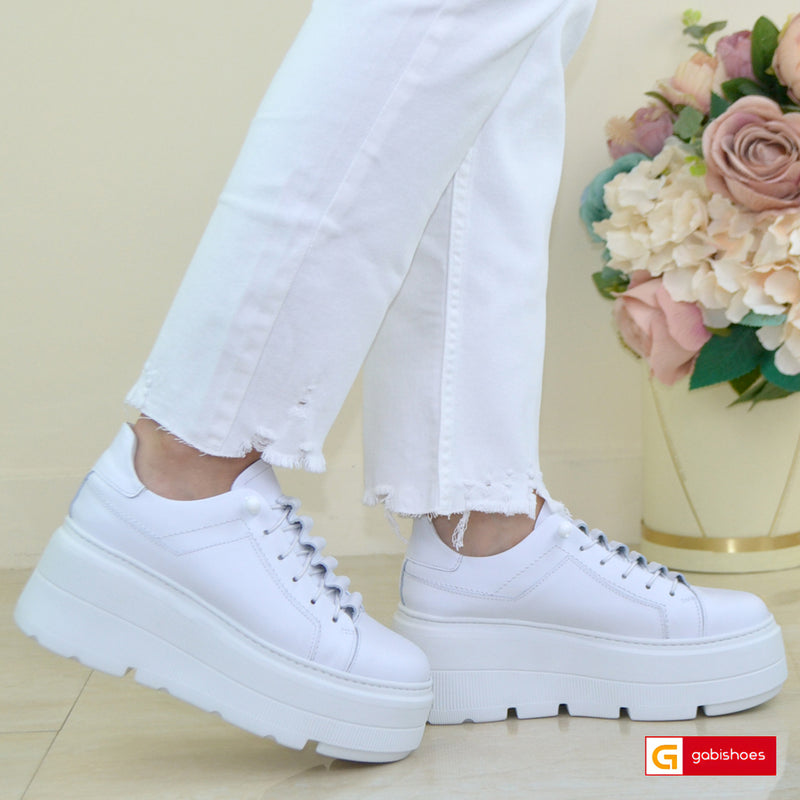 Pantofi Sport Piele Naturala Alba Lorena 4084-1
