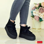 Ghete Dama Piele Naturala Intoarsa Neagra Lorena 4031-1