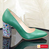 Pantofi Office Dama Piele Naturala Verde Lorena 474-35