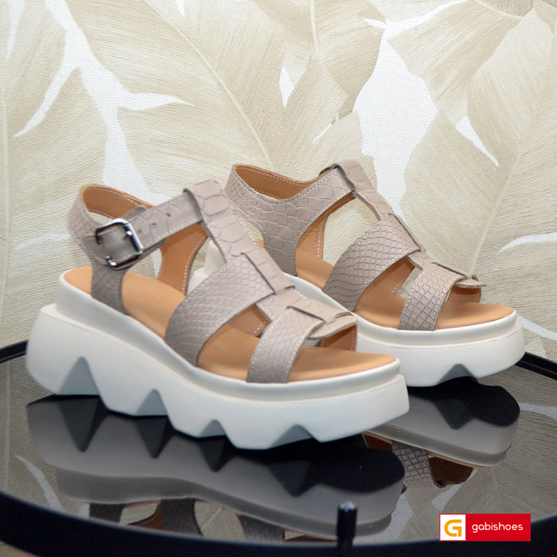 Sandale Piele Naturala Taupe Lorena 3979-1